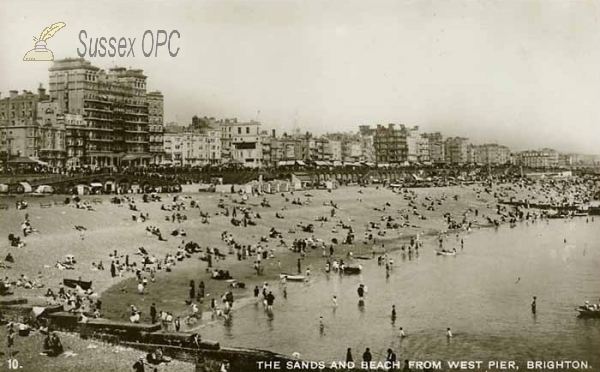 Image of Brighton - The Sands and Beach from West Pier