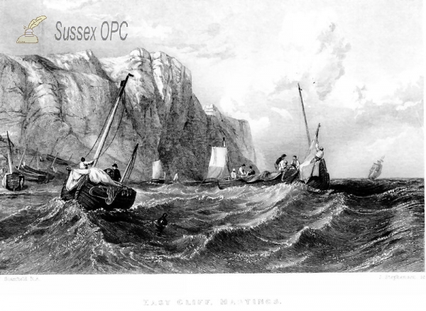 Image of Hastings - East Cliff & Fishing Boats