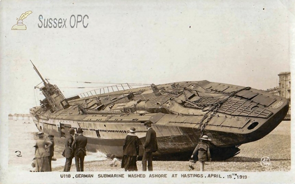 Image of Hastings - German U.118 Submarine washed ashore