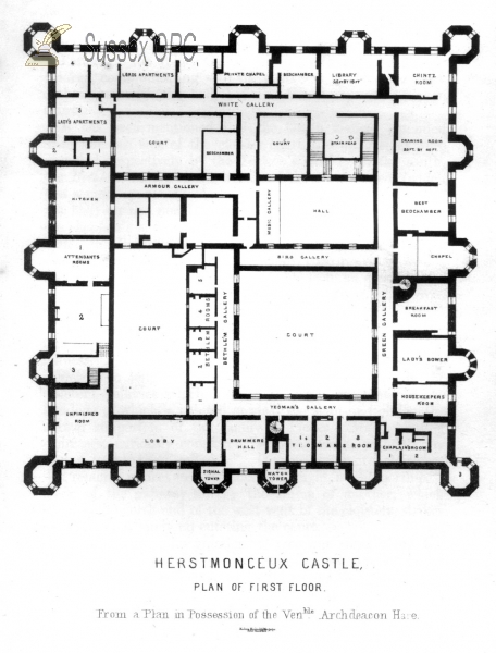 Image of Herstmonceux - First Floor Plan of the Castle