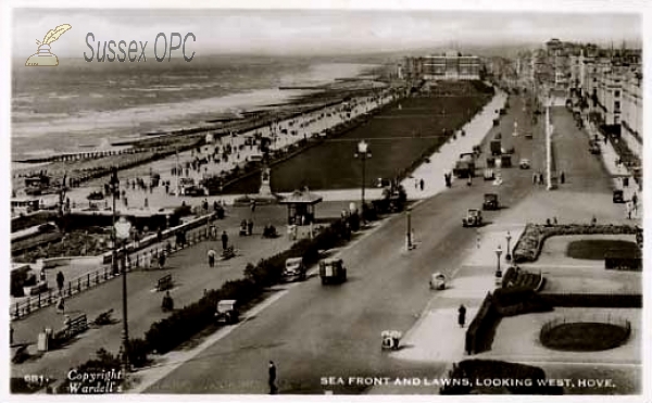 Image of Hove - Sea front & lawns looking West