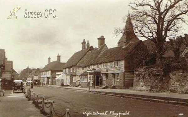 Image of Mayfield - High Street (Early cars)