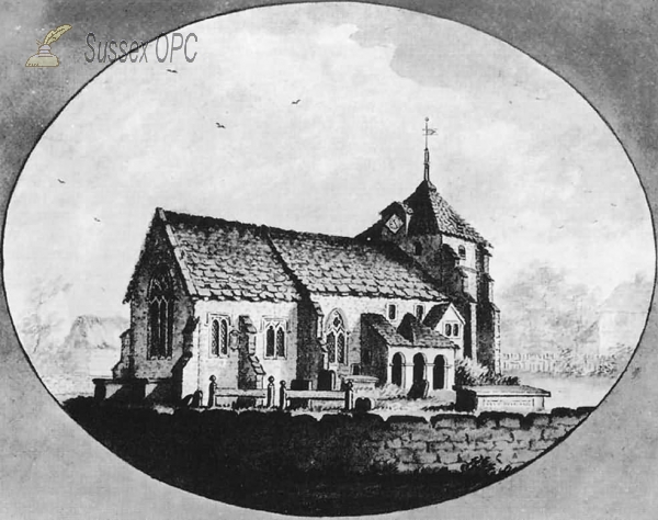 Uckfield - Holy Cross Church c.1780 Image of Uckfield - Holy Cross Church c.1780