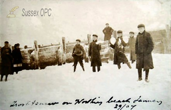 Image of Worthing - Snow on the Beach (29th January 1907)
